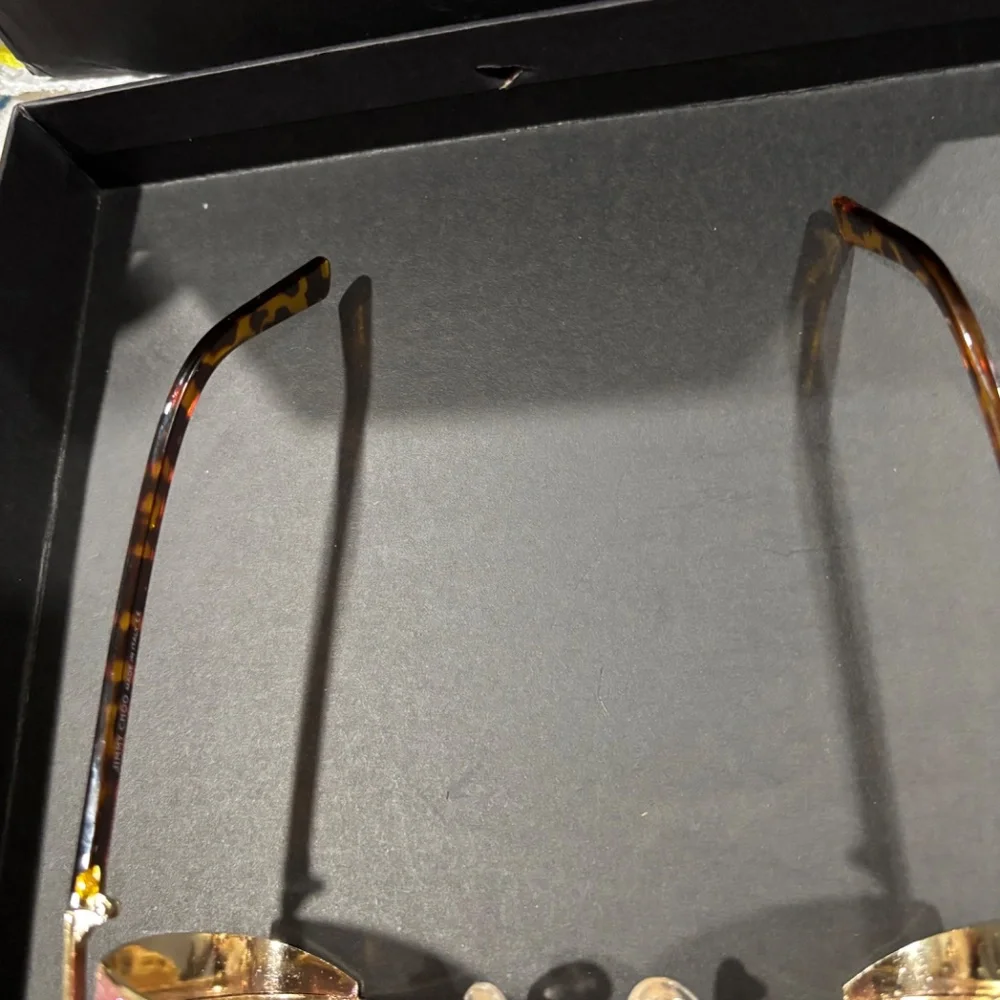 Jimmy Choo Gradient Purple Aviator Sunglasses with Gold Accents - Picture 7 of 8